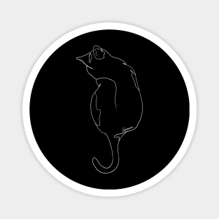 Cat Back White Lineart Magnet